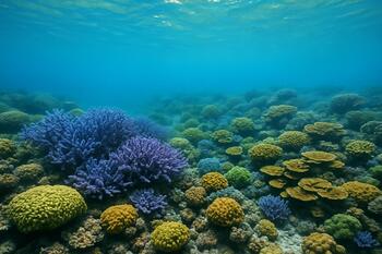 Elephant Beach reef window with reef patterns under clear water
