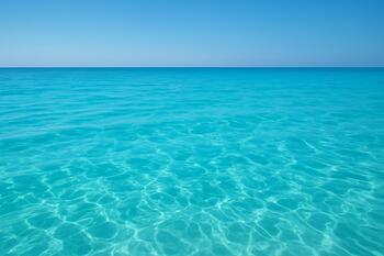 Noon aqua blues with light ripples on clear water
