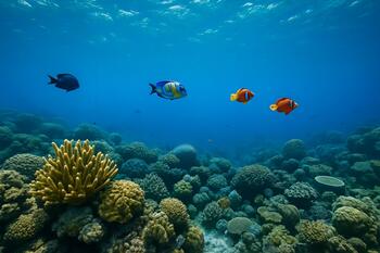 Andaman Havelock reef shadows under clear blue