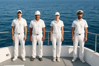 Crew distributing weight evenly across the deck seats