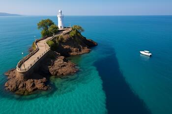 Dona Paula ledge with clear drop-off and calm surface